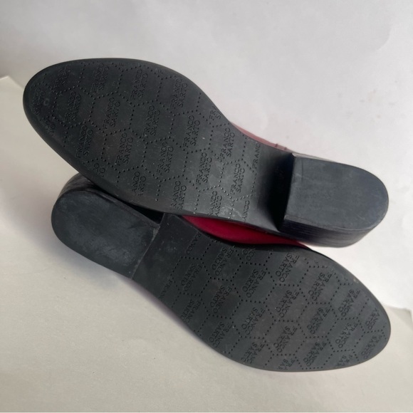 Franco Sarto Women's Red Leather Ankle Boots Vintage size 6.5 - Picture 5 of 13